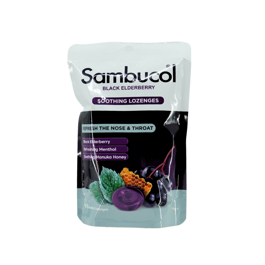 Sambucol 黑接骨木舒缓薄荷鼻咽喉含片 16 片