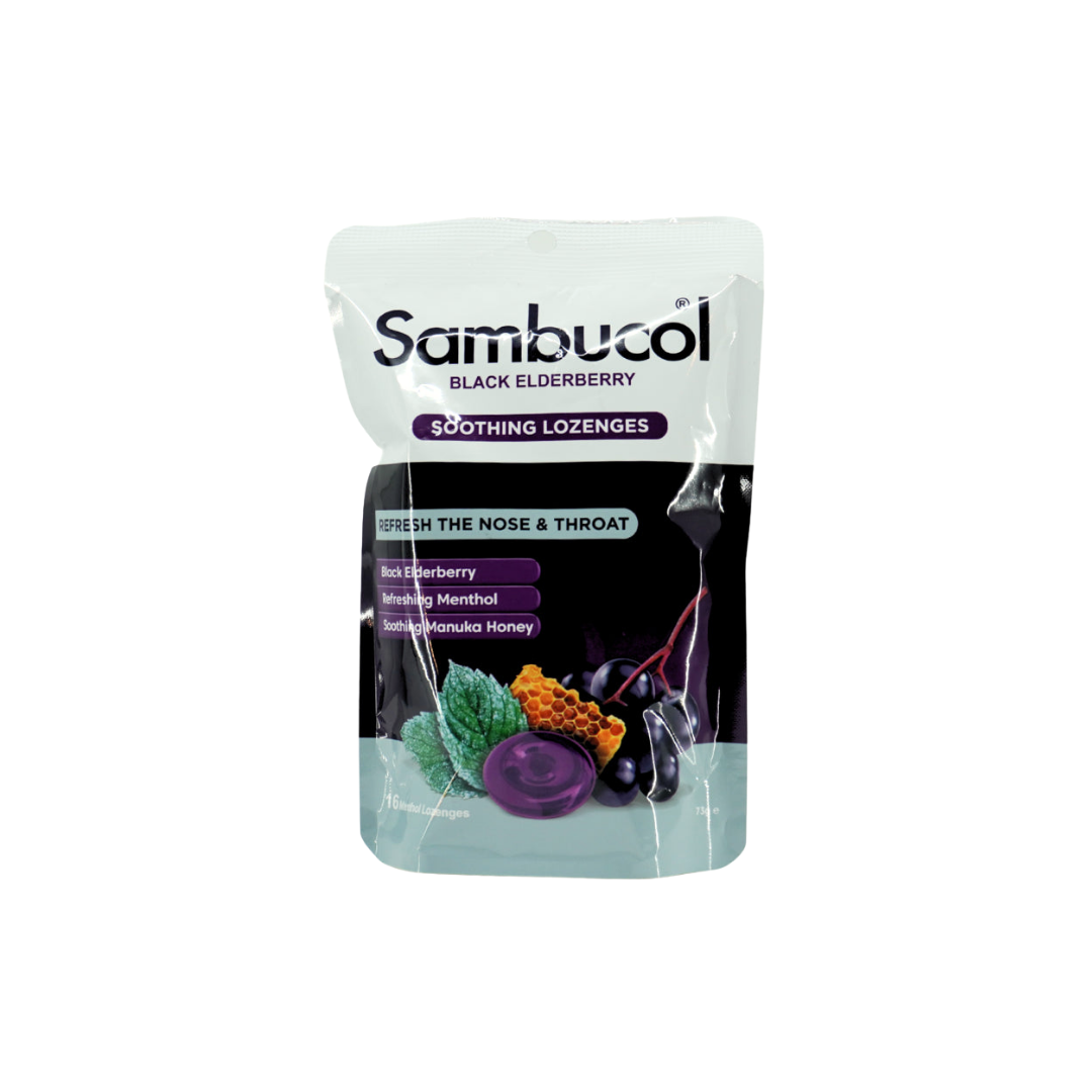 Sambucol 黑接骨木舒缓薄荷鼻咽喉含片 16 片