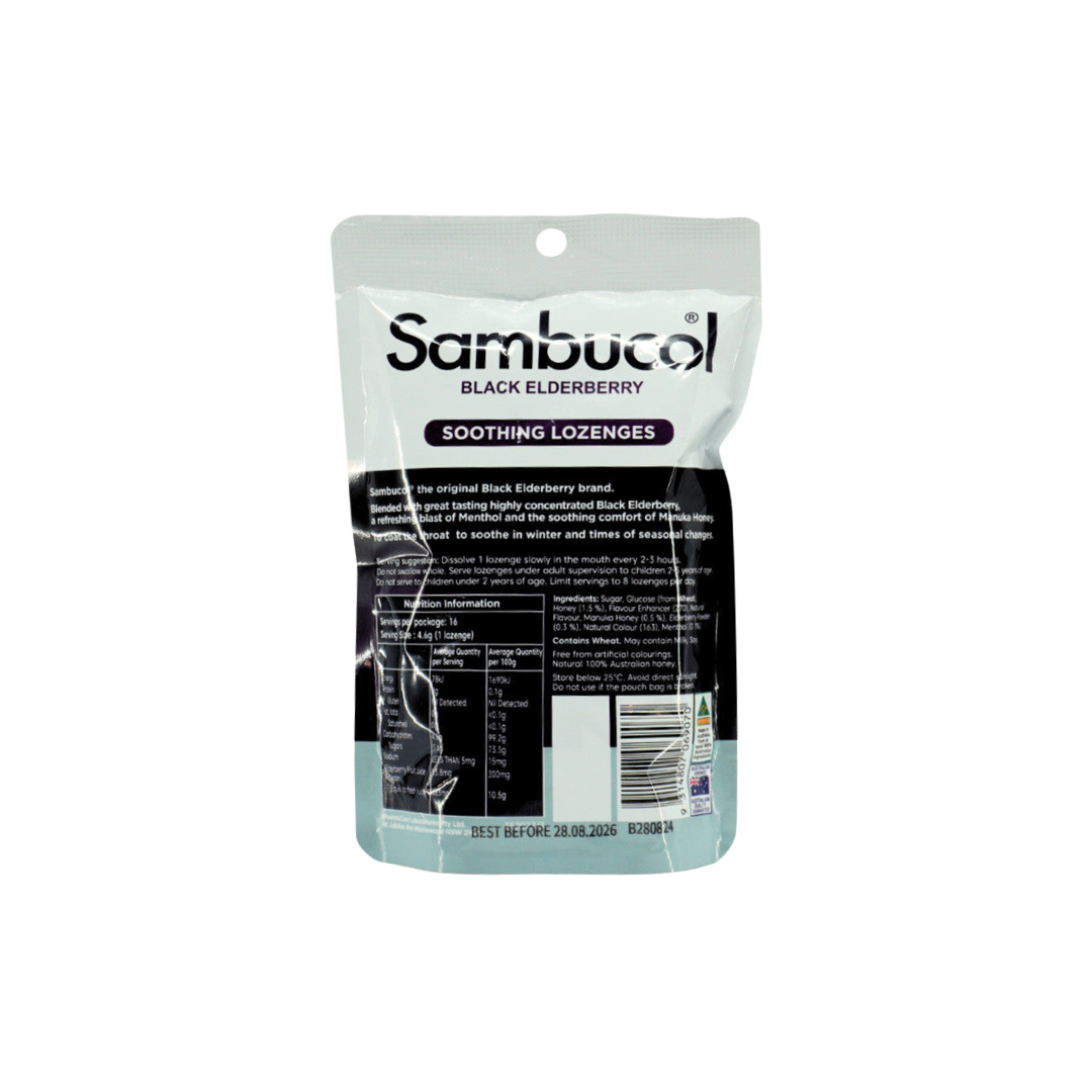 Sambucol 黑接骨木舒缓薄荷鼻咽喉含片 16 片