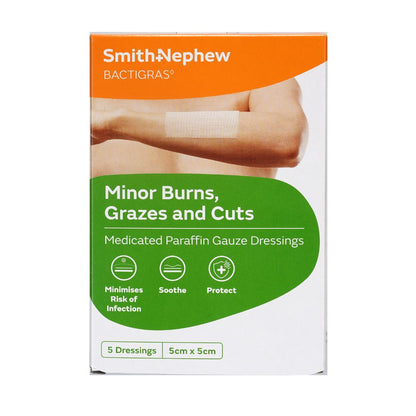 Smith & Nephew Bactigras 5CM X 5CM 5'S