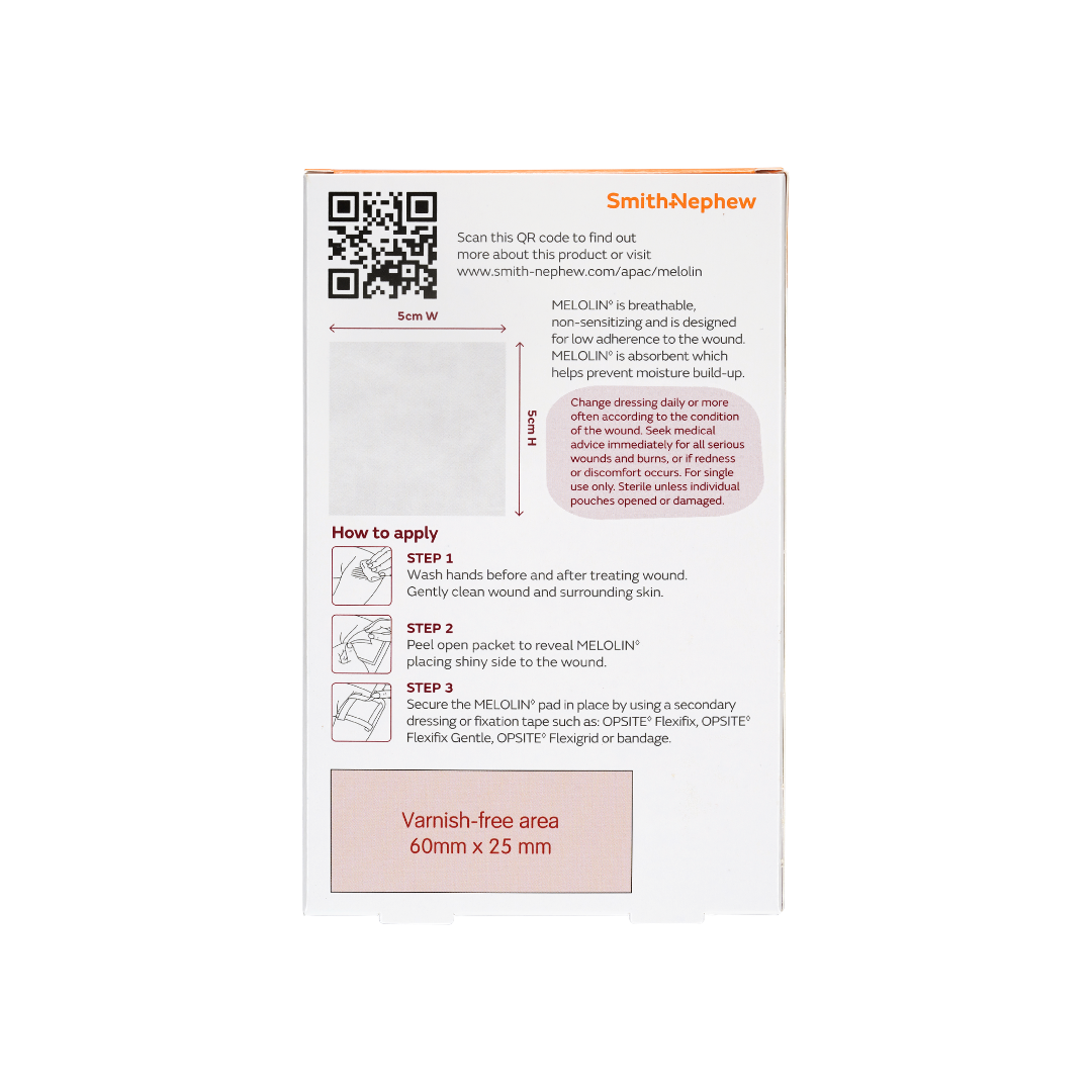 Smith+Nephew Melolin 5cm X 5cm Dressings 5's