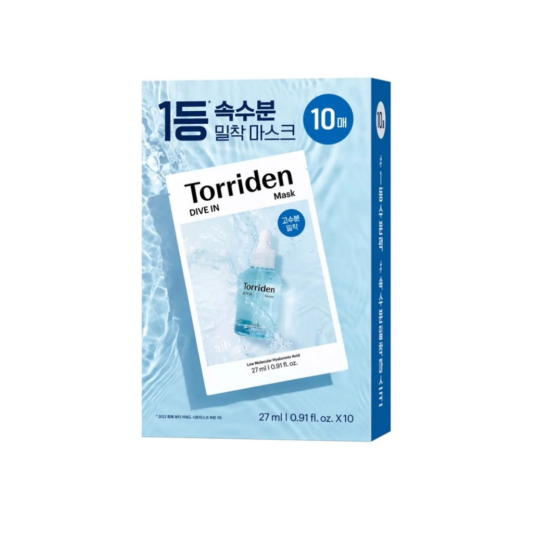Torriden Dive-In Low Molecular Hyaluronic Acid Mask Pack  27ml 10'S