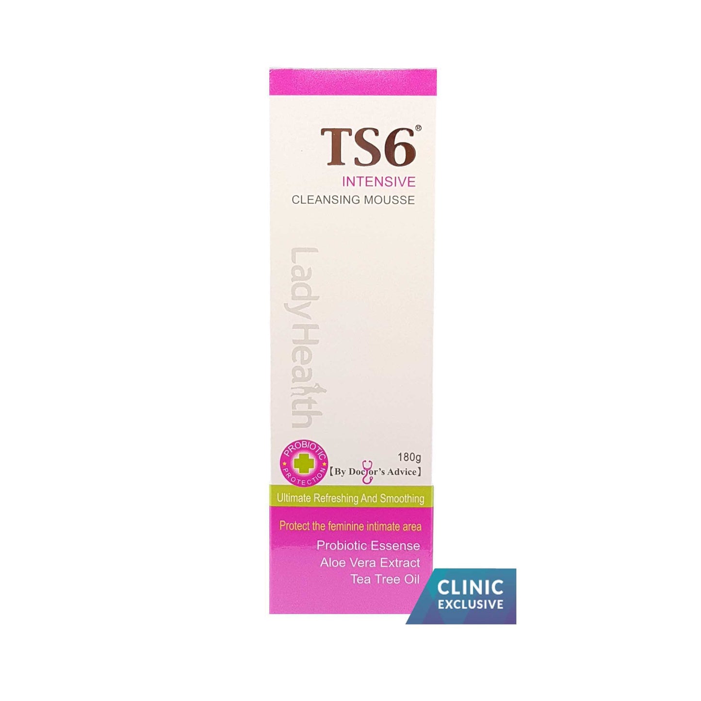 TS6 Intensive Cleansing Mousse 180ml Intimate Feminine Wash With Probiotic Essence