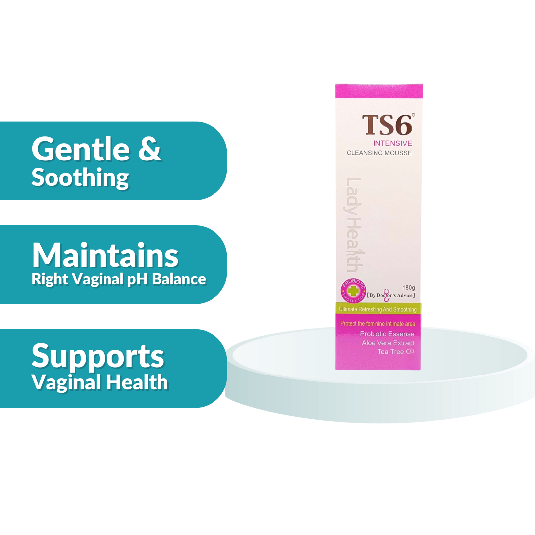 TS6 Intensive Cleansing Mousse Intimate Feminine Wash With Probiotic Essence 180ml