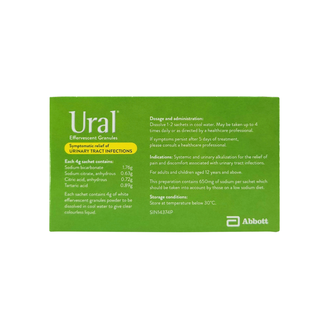 Ural Systemic and Urinary Alkaliniser Effervescent Granules 4gm 28's