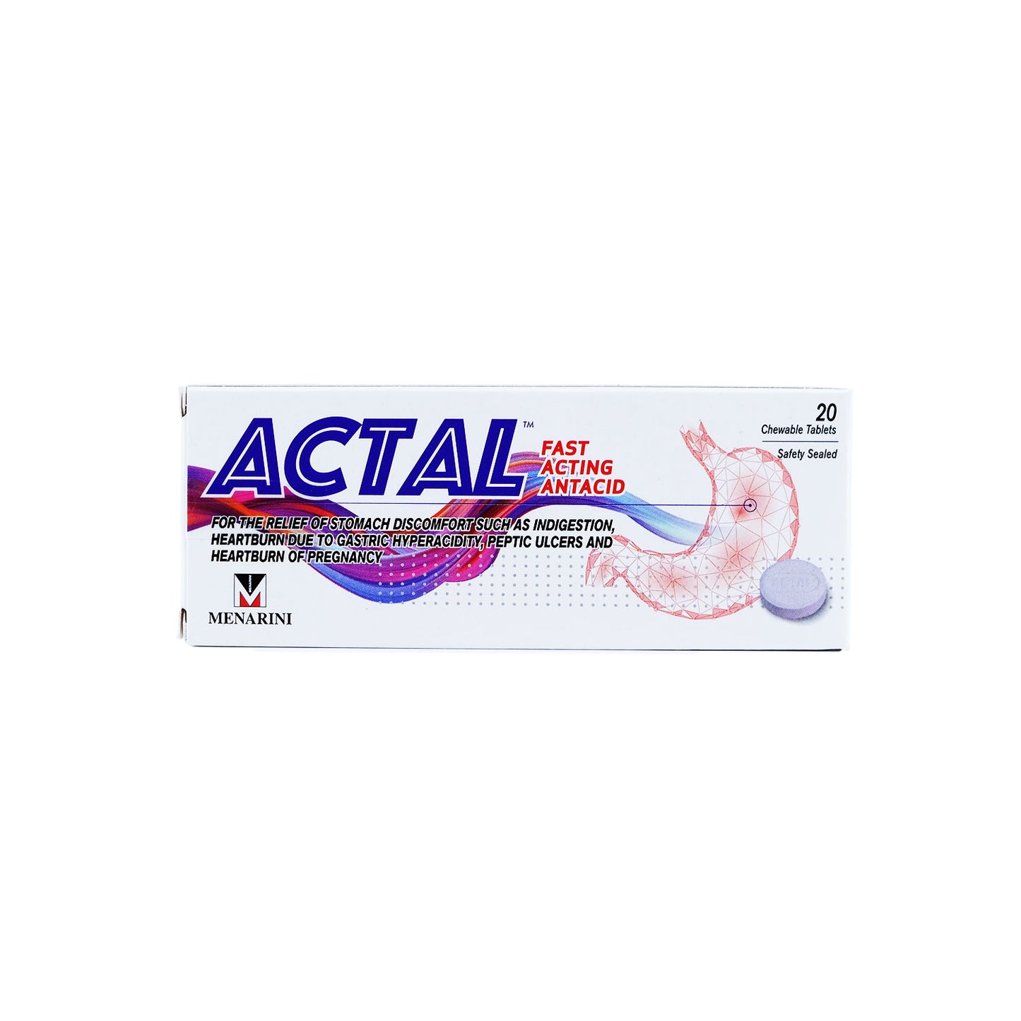 Actal Fast Acting Antacid Tablets 20's