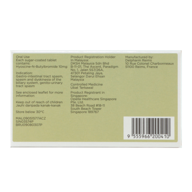 Buscopan (Hyoscine Butylbromide) 10mg Tablets 20's