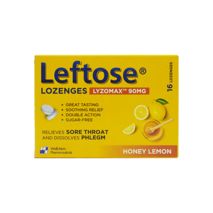 Leftose Lozenges Honey Lemon Flavour 16's