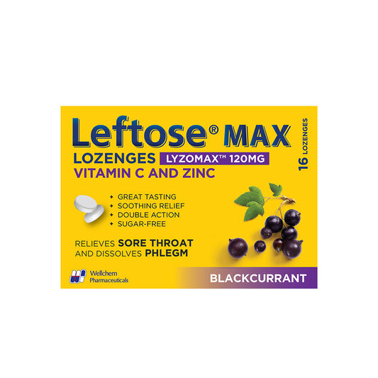 Leftose Max Lozenges Blackcurrant Flavour 16's