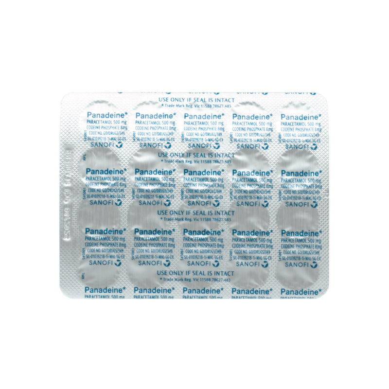 Panadeine (Codeine/Paracetamol) 8/500mg Tablets 20's