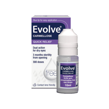 Evolve Quick Relief Carmellose 0.5% Soothing Eye Drops 10ml [Short Expiry: Dec 24]