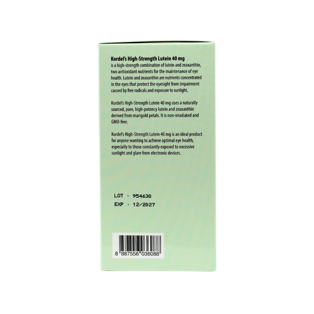 Kordel's High-Strength Lutein 40mg Softgel 60's