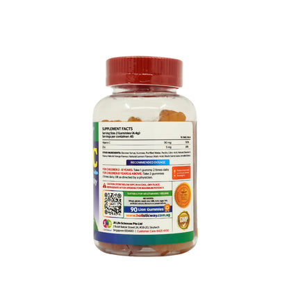 Holistic Way Kids Vitamin C + Zinc Lion Gummy 90's