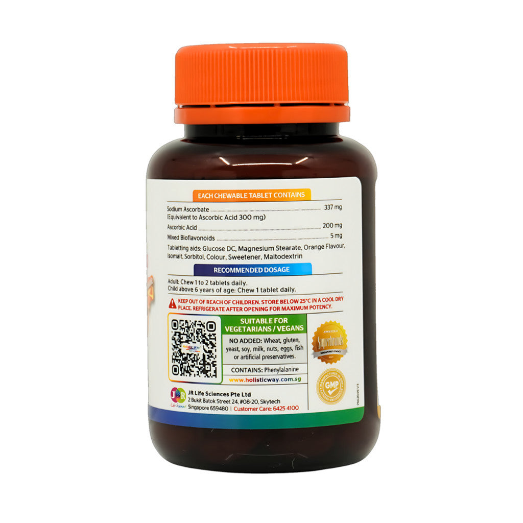 Holistic Way Vitamin C Low Acid Chewable Tablet 50's