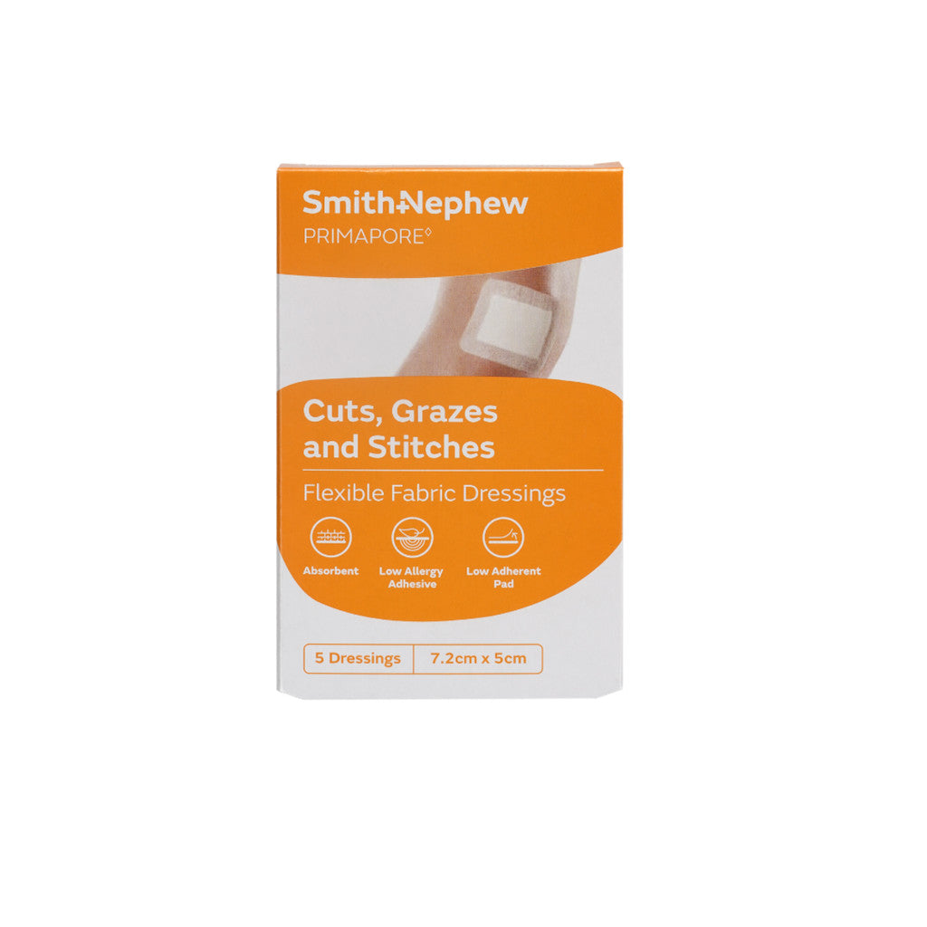 Smith+Nephew Primapore 7.2cm X 5cm Dressings 5's