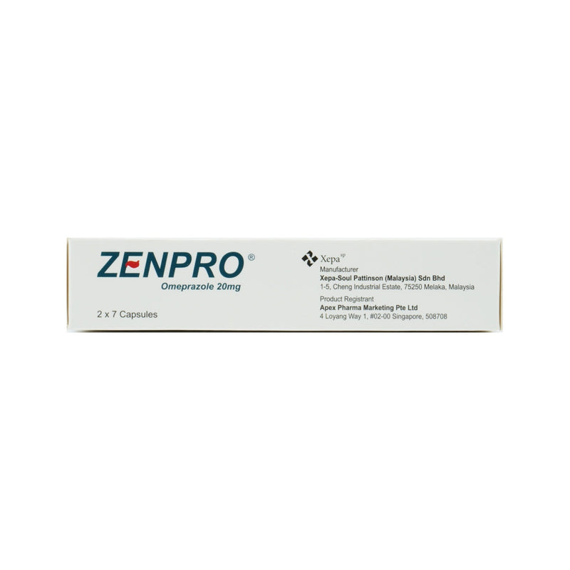 Fn Zenpro Zenpro (Omeprazole) 20mg Capsules 14's – Glovida Pharmacy