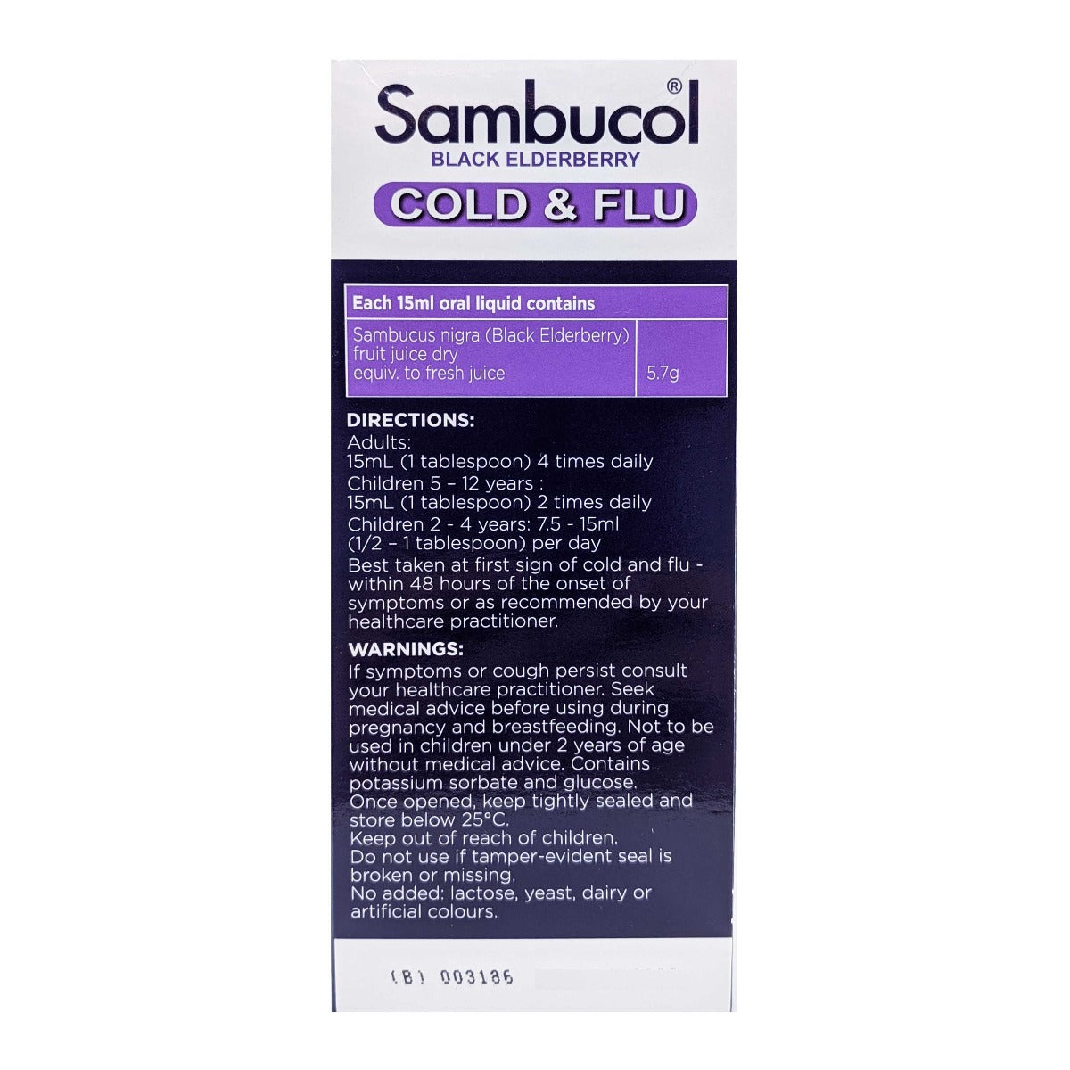 Sambucol Black Elderberry Cold & Flu 250ml