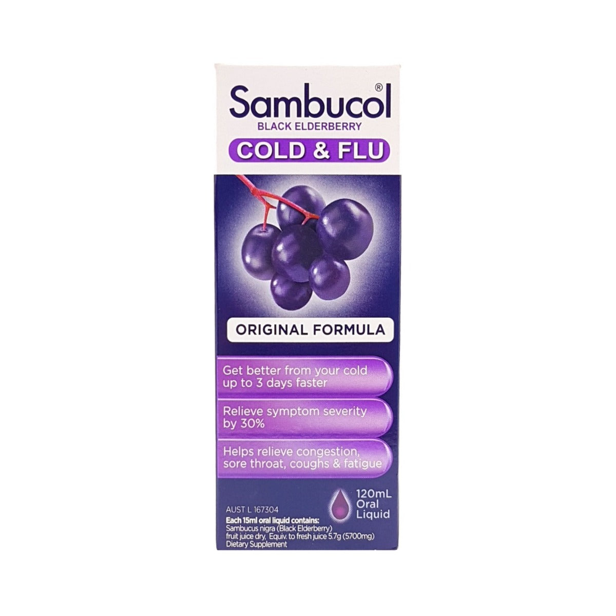 Sambucol Black Elderberry Cold & Flu 120ml