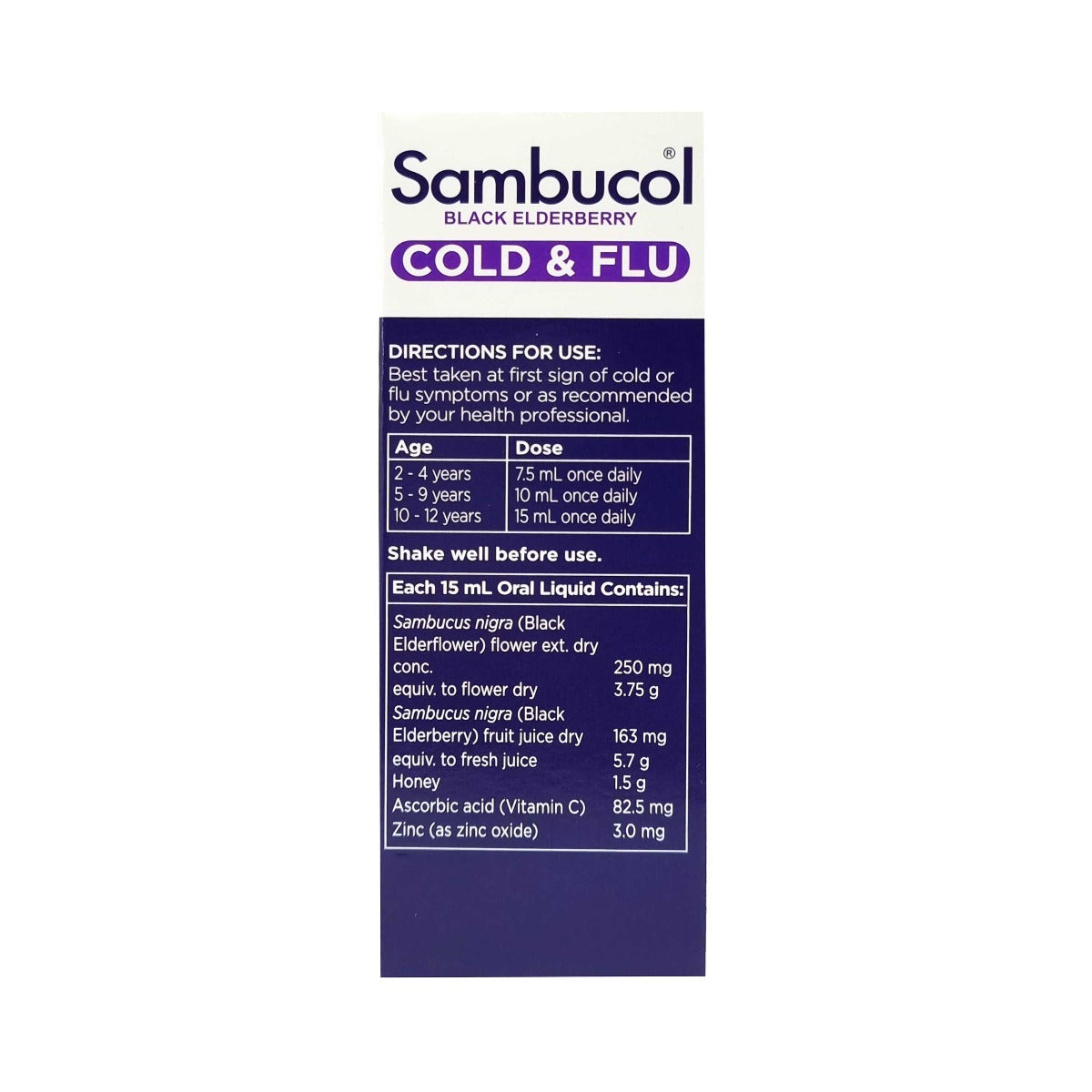 Sambucol Kids Black Elderberry Cold & Flu Relief Liquid 120ml